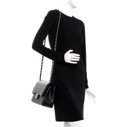 Chanel Lambskin Quilted Jumbo Double Flap Black 2 of 8