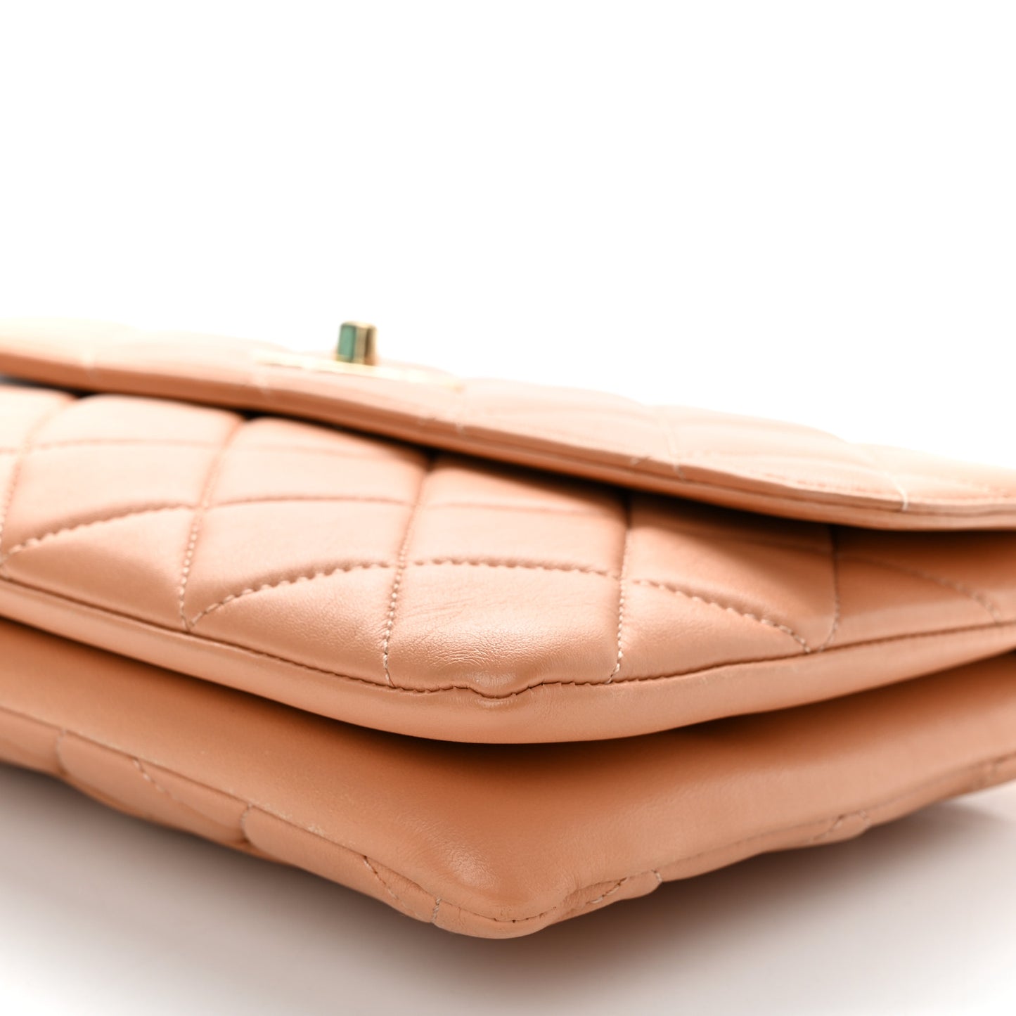 Lambskin Quilted Medium Trendy CC Flap Beige