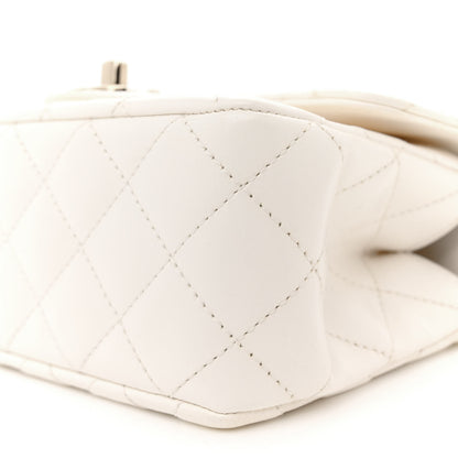 Chanel Lambskin Quilted Mini Crystal Top Handle Rectangular Flap White 10 of 10