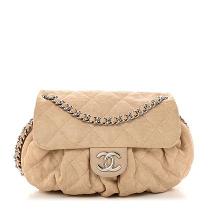 Chanel Washed Lambskin Quilted Medium Chain Around Messenger Beige 1 of 10