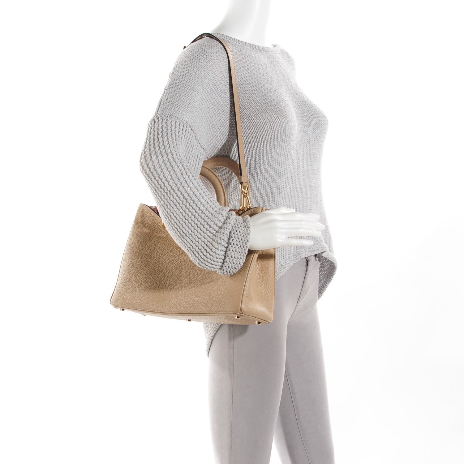 Christian Dior Bullcalf Medium Diorissimo Tote Beige 2 of 8