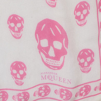 Alexander McQueen Silk Chiffon Skull Scarf Sun Pink 4 of 6