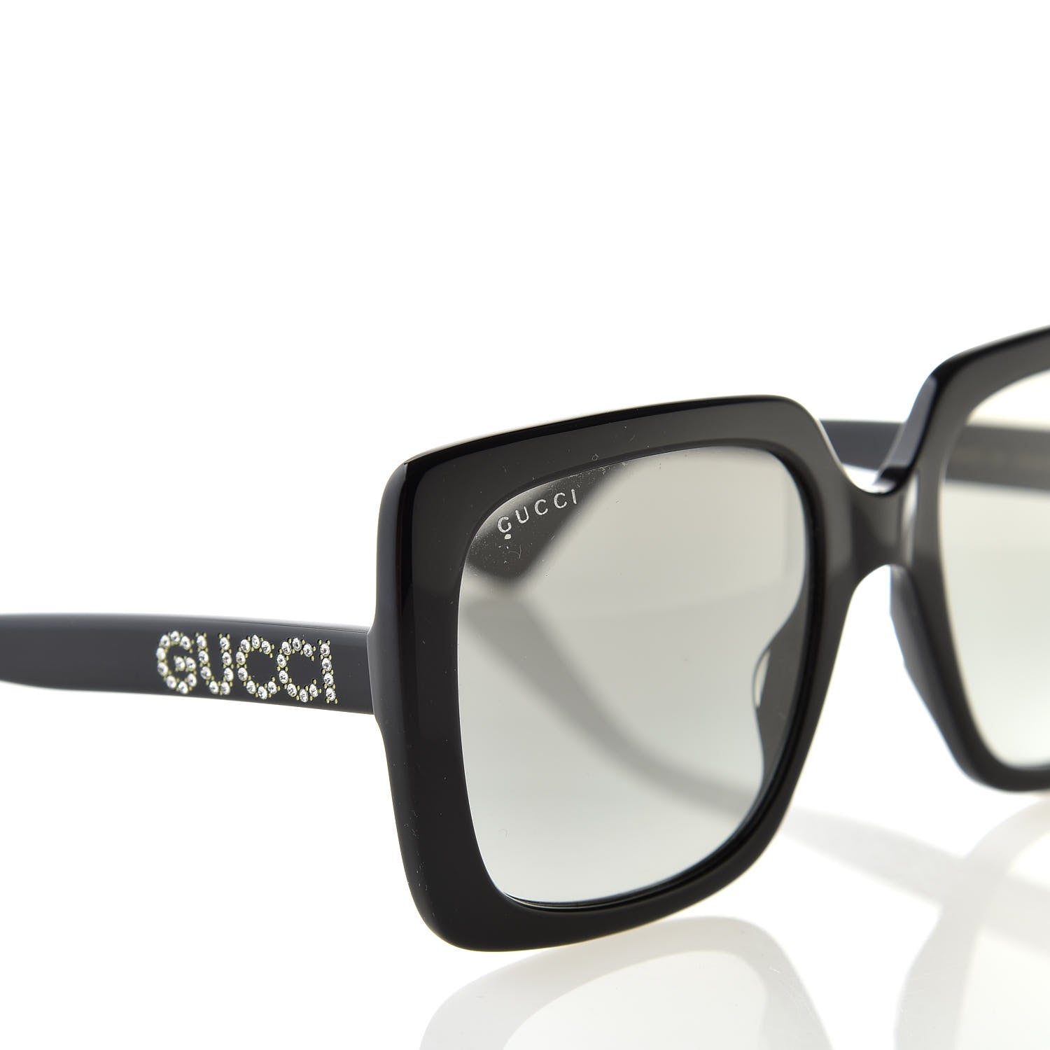 Gucci Crystal Square Frame GG Sunglasses GG0418S Black 7 of 8
