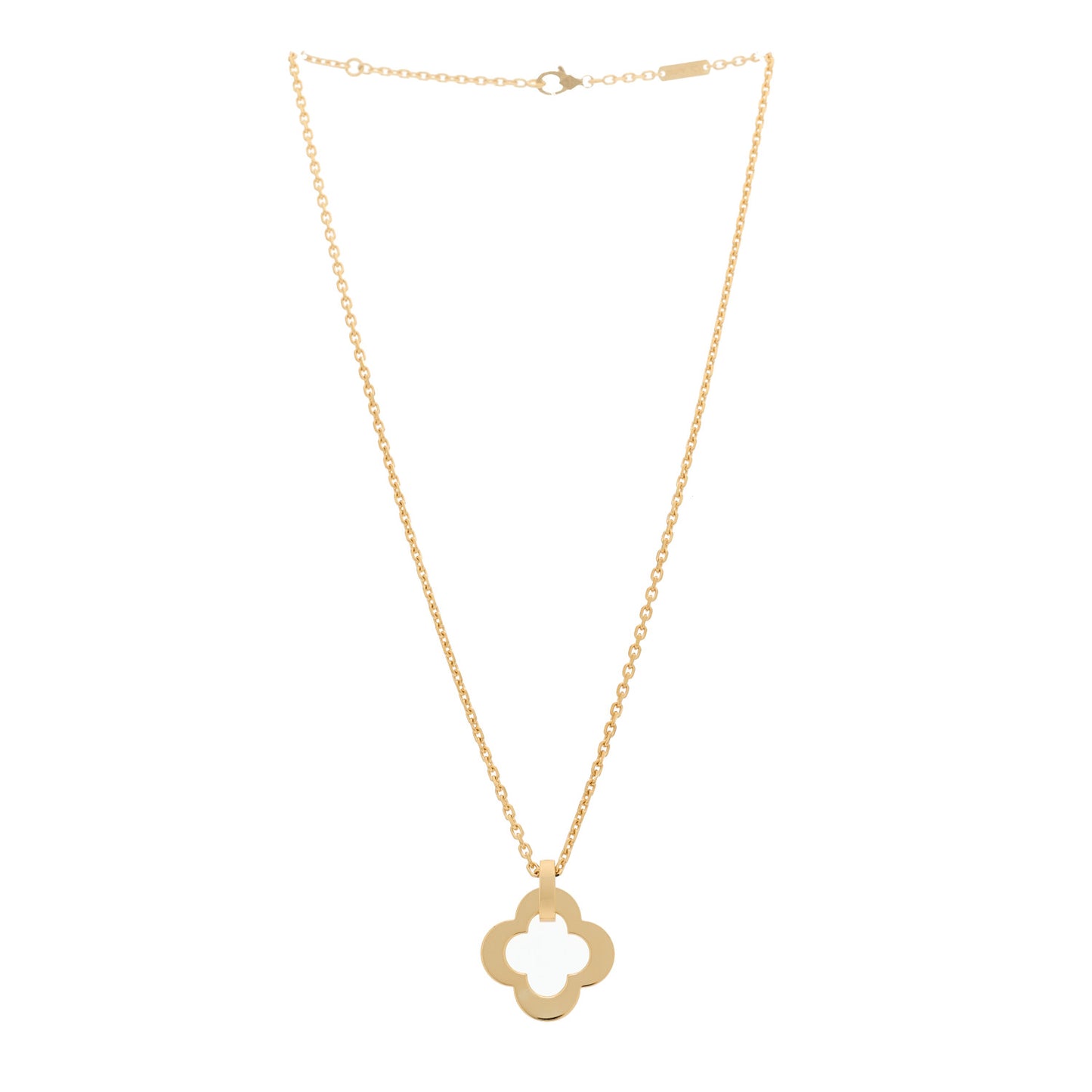 18K Yellow Gold Byzantine Alhambra Pendant Necklace