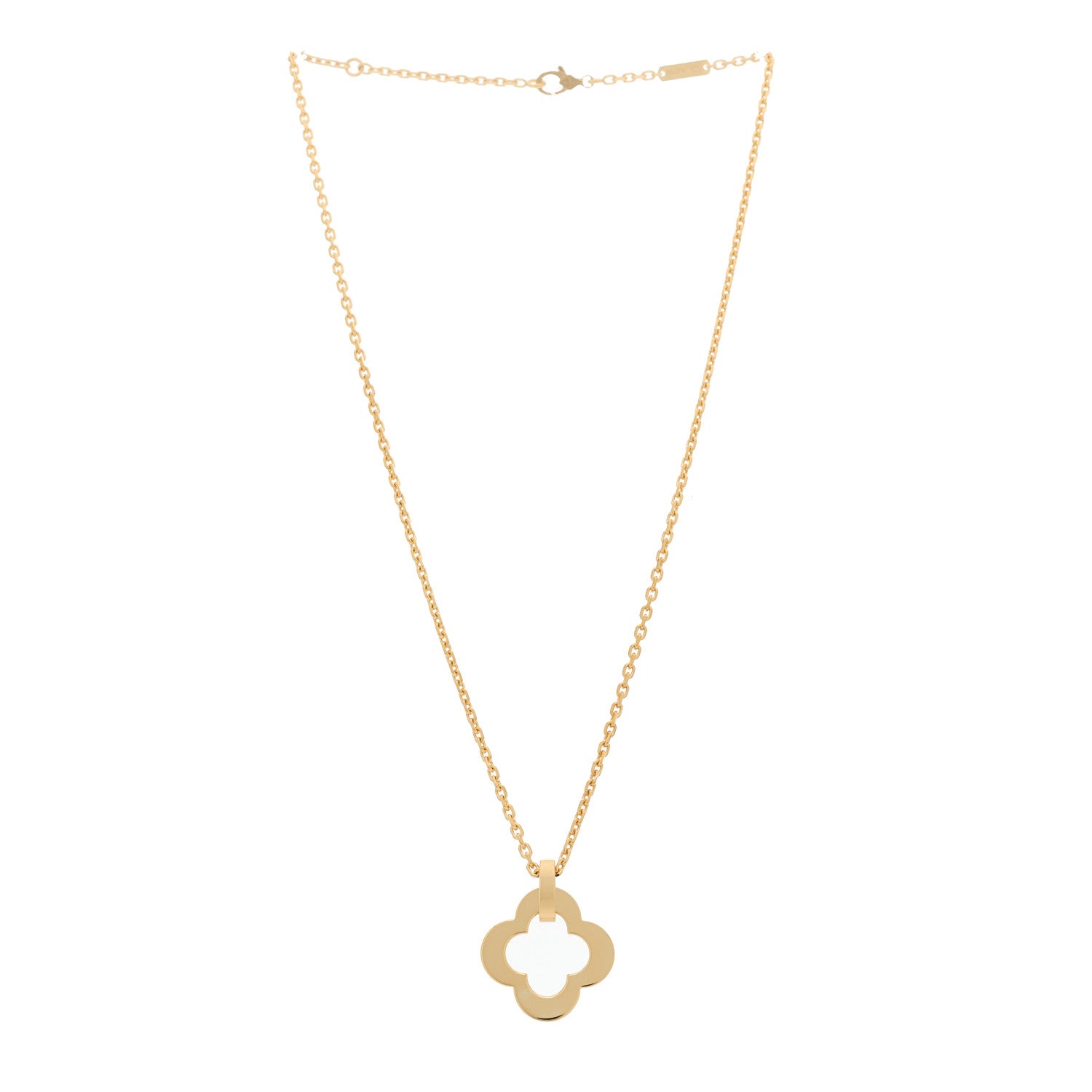Van Cleef & Arpels 18K Yellow Gold Byzantine Alhambra Pendant Necklace 3 of 5