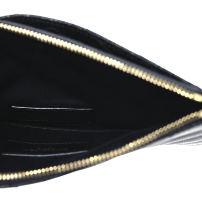 Saint Laurent Grain De Poudre Chevron Monogram Bill Pouch Black 5 of 8
