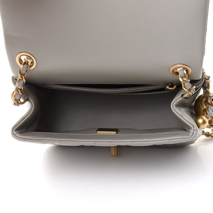 Chanel Lambskin Quilted Mini Pearl Crush Flap Light Grey 5 of 10