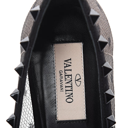 Valentino Garavani Mesh Point d'Esprit Rockstud Ballerina Flats 37.5 Black 5 of 7