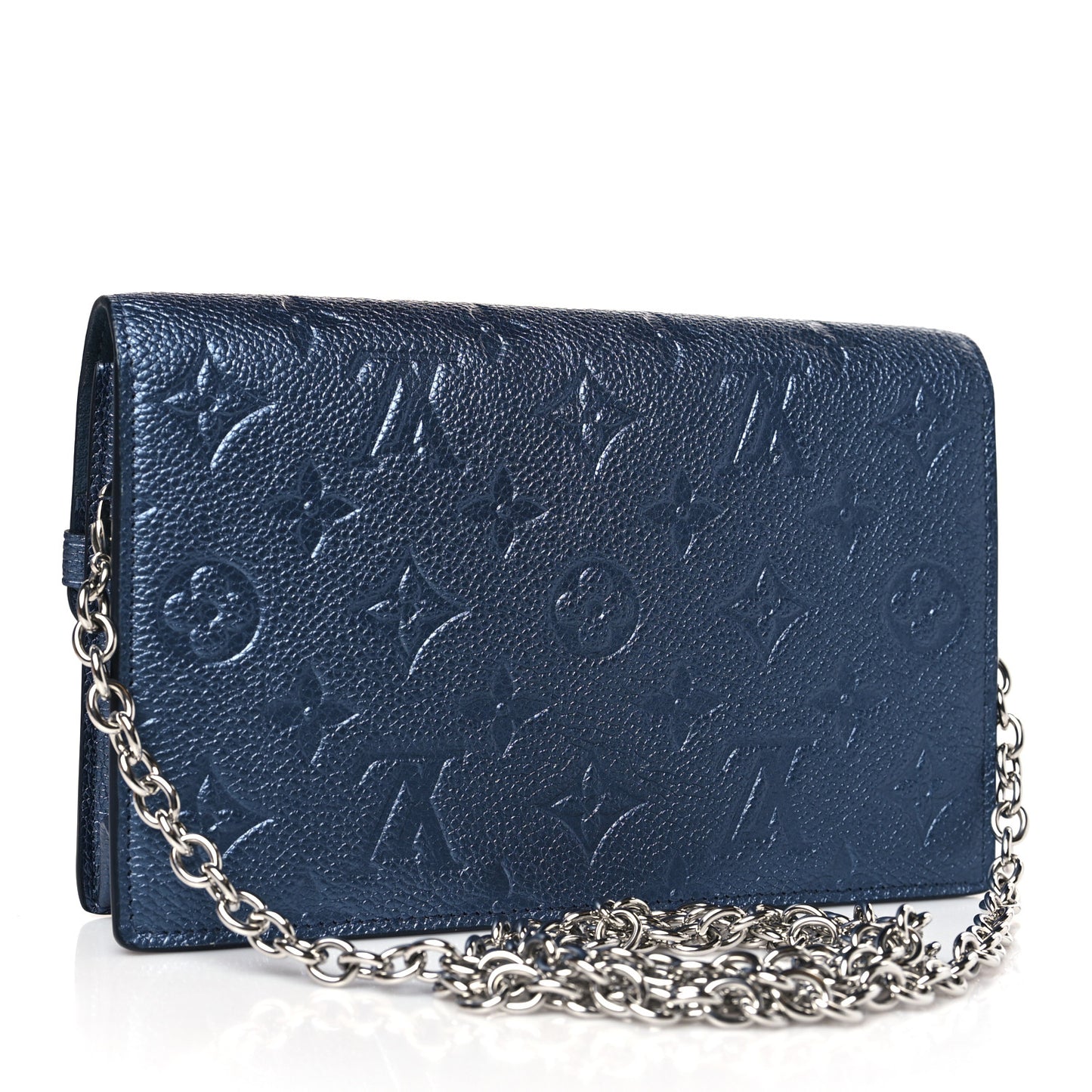 Metalli Empreinte Monogram Vavin Chain Wallet Navy Nacre
