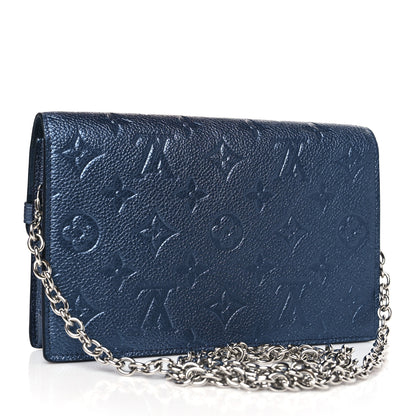 Louis Vuitton Metalli Empreinte Monogram Vavin Chain Wallet Navy Nacre 2 of 8