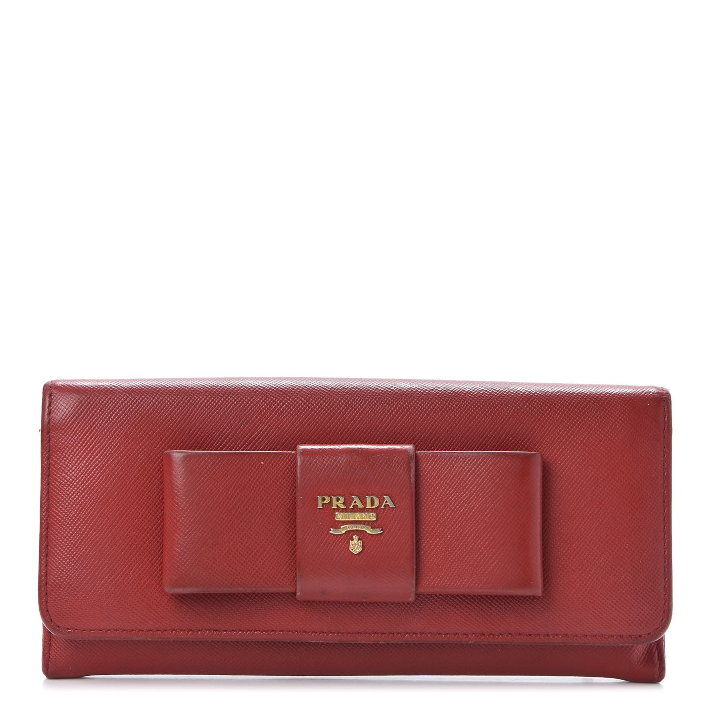 Saffiano Fiocco Bow Continental Wallet Fuoco