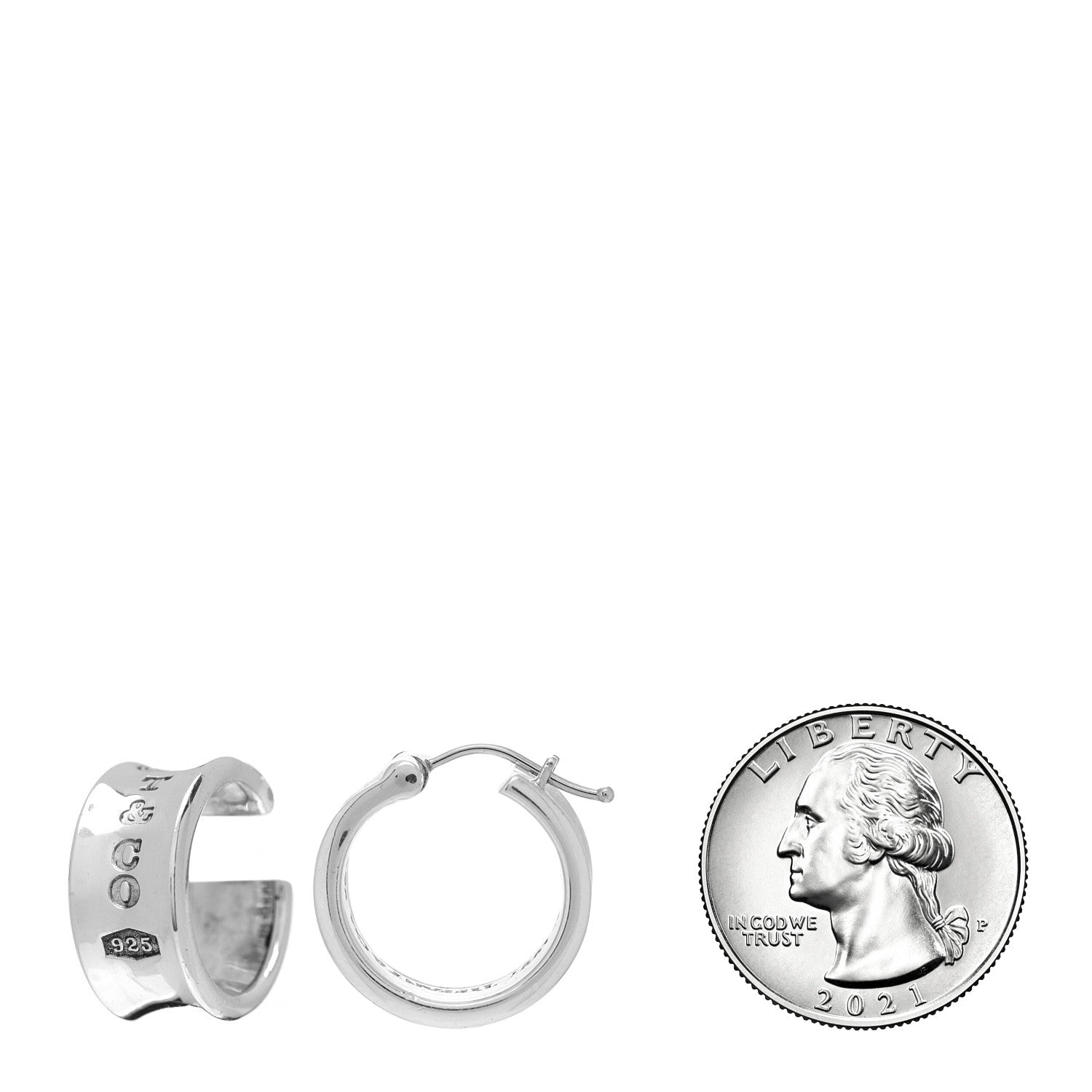 Tiffany Sterling Silver Wide 1837 Hoop Earrings 2 of 4