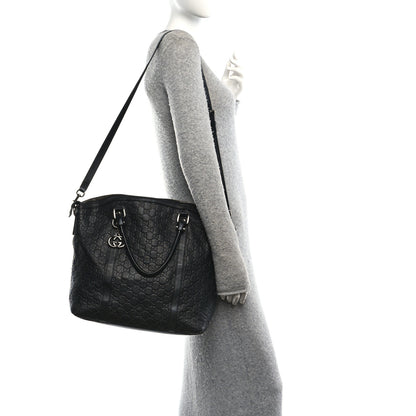 Gucci Guccissima Large GG Charm Convertible Dome Satchel Black 2 of 10