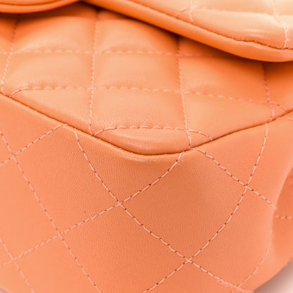 Chanel Lambskin Quilted Mini Rectangular Flap Orange 10 of 12