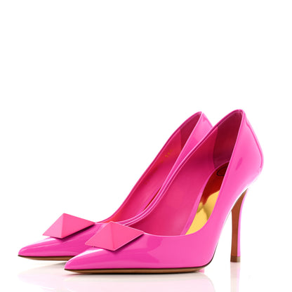 Valentino Garavani Patent Tonal One Stud 100mm Pumps 36.5 Pink PP 4 of 9