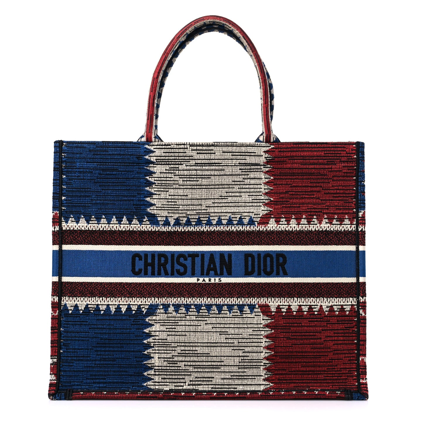 Canvas Embroidered Exclusive Union Jack Book Tote Blue Multicolor