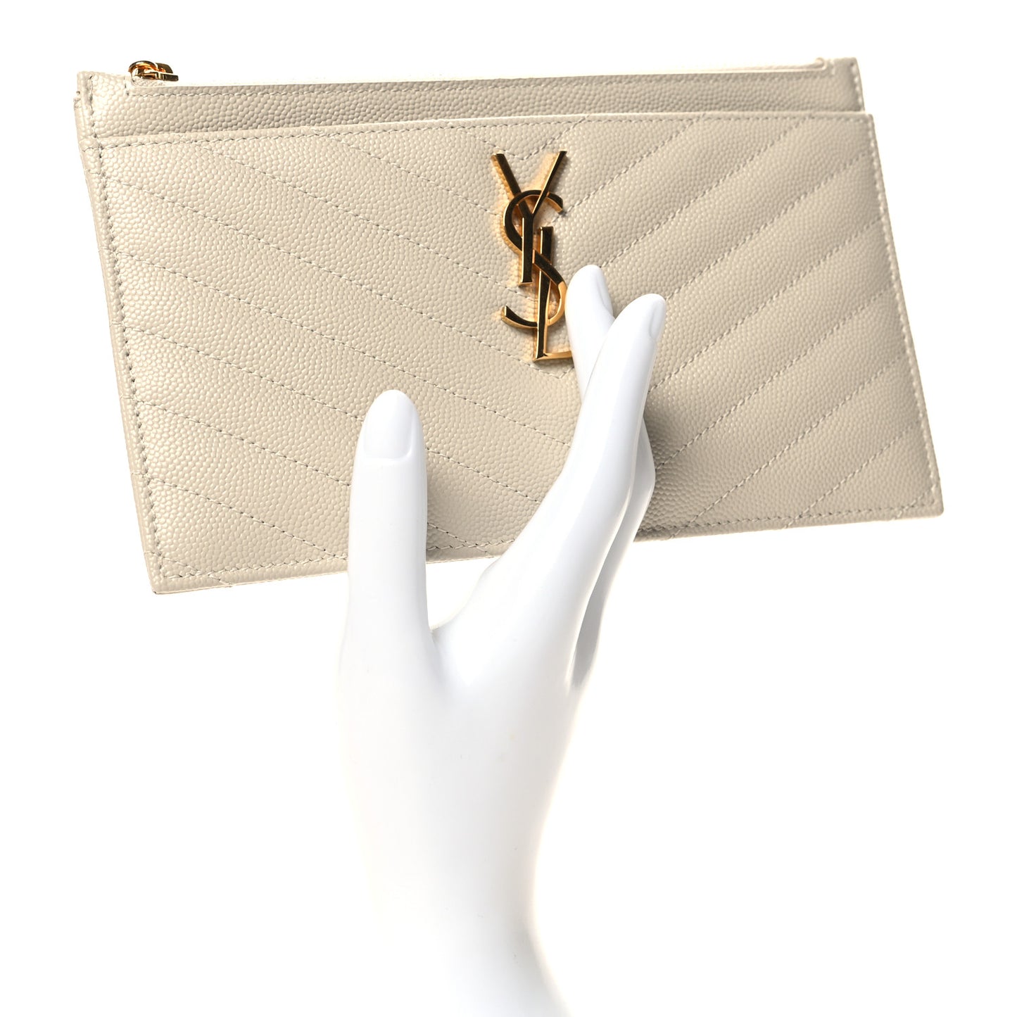 Grain De Poudre Chevron Monogram Bill Pouch Crema Soft