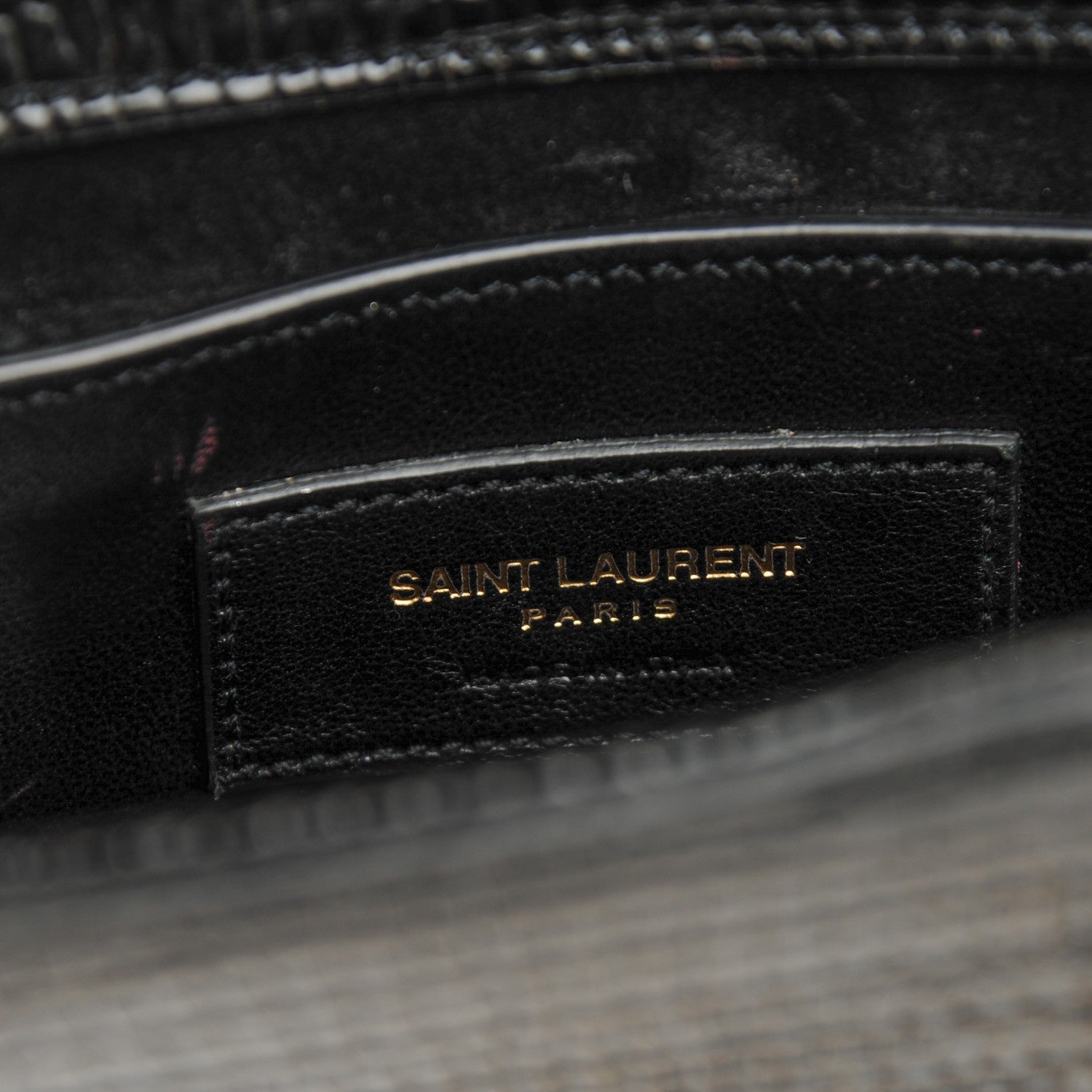 Saint Laurent Lizard Calfskin Embossed Small Classic Monogram Kate Tassel Satchel Black 6 of 9