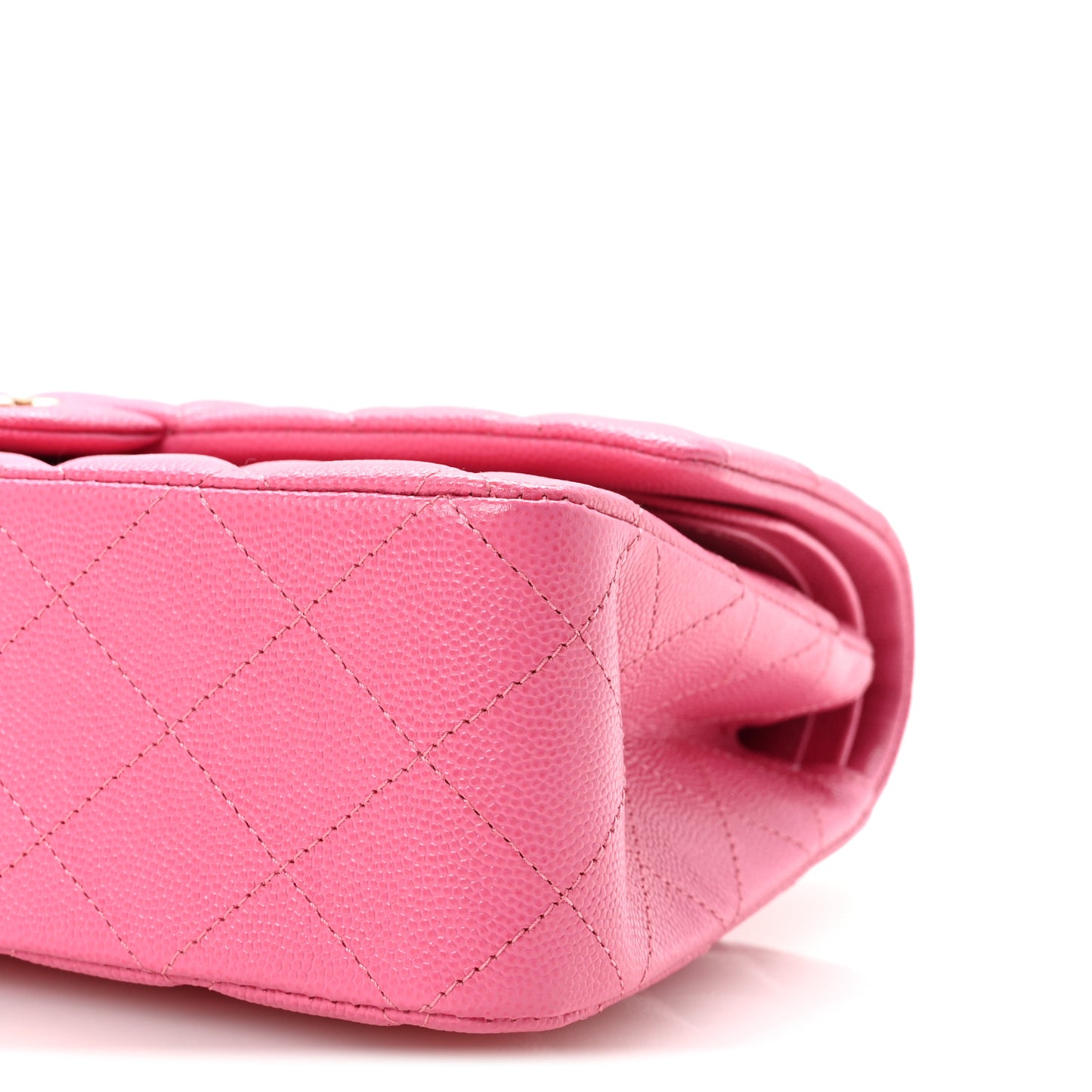 Caviar Quilted Medium Double Flap Pink