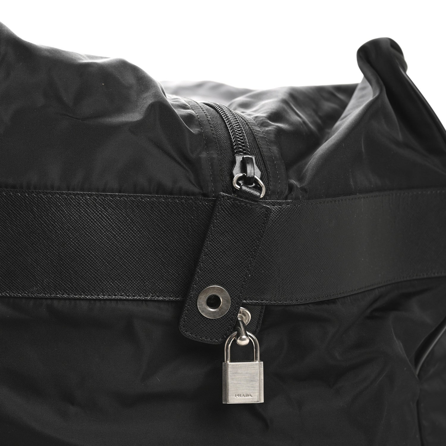 Prada Tessuto Nylon Saffiano Weekender Black 10 of 11