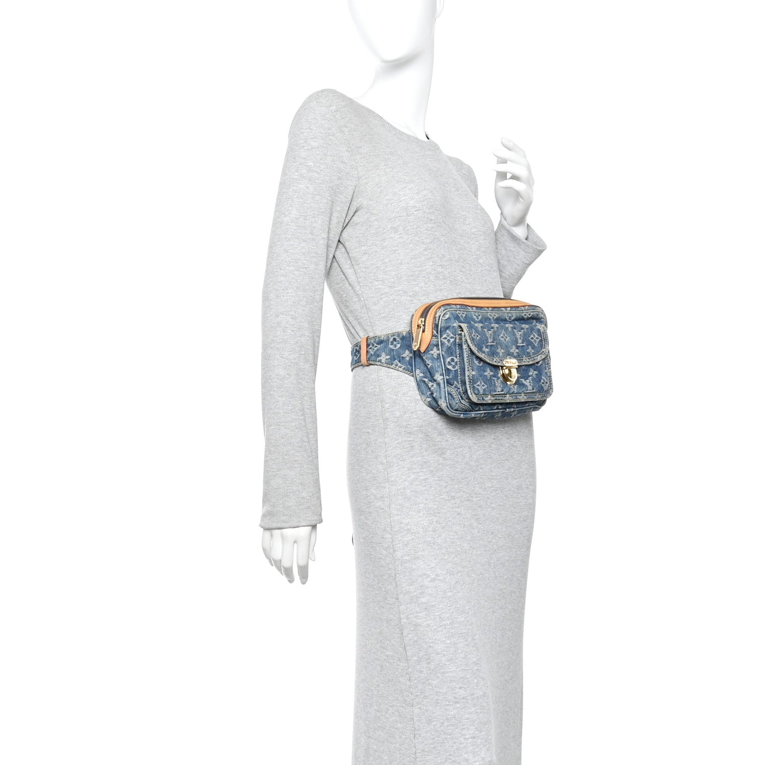 Louis Vuitton Monogram Denim Bum Bag Blue 2 of 9