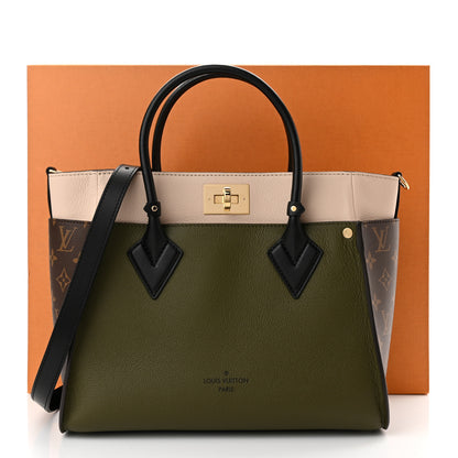 Louis Vuitton Calfskin Monogram On My Side MM Laurier Green Toffee Latte Beige 10 of 10