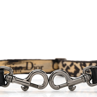 Christian Dior Canvas Mizza Embroidered Leopard Shoulder Strap Beige Black 5 of 5