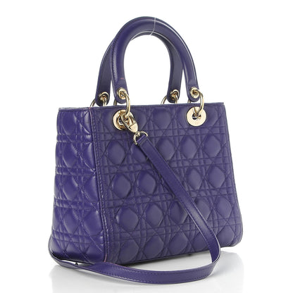 Christian Dior Lambskin Cannage Medium Lady Dior Purple 4 of 12