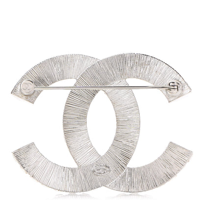 Chanel Baguette Crystal CC Brooch Silver 3 of 6