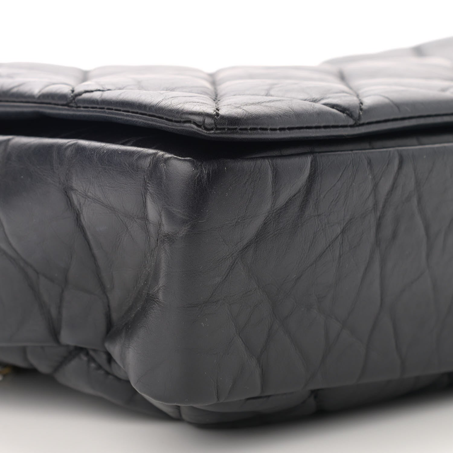 Chanel Aged Calfskin Quilted Small Pondichery Flap Black 9 of 10