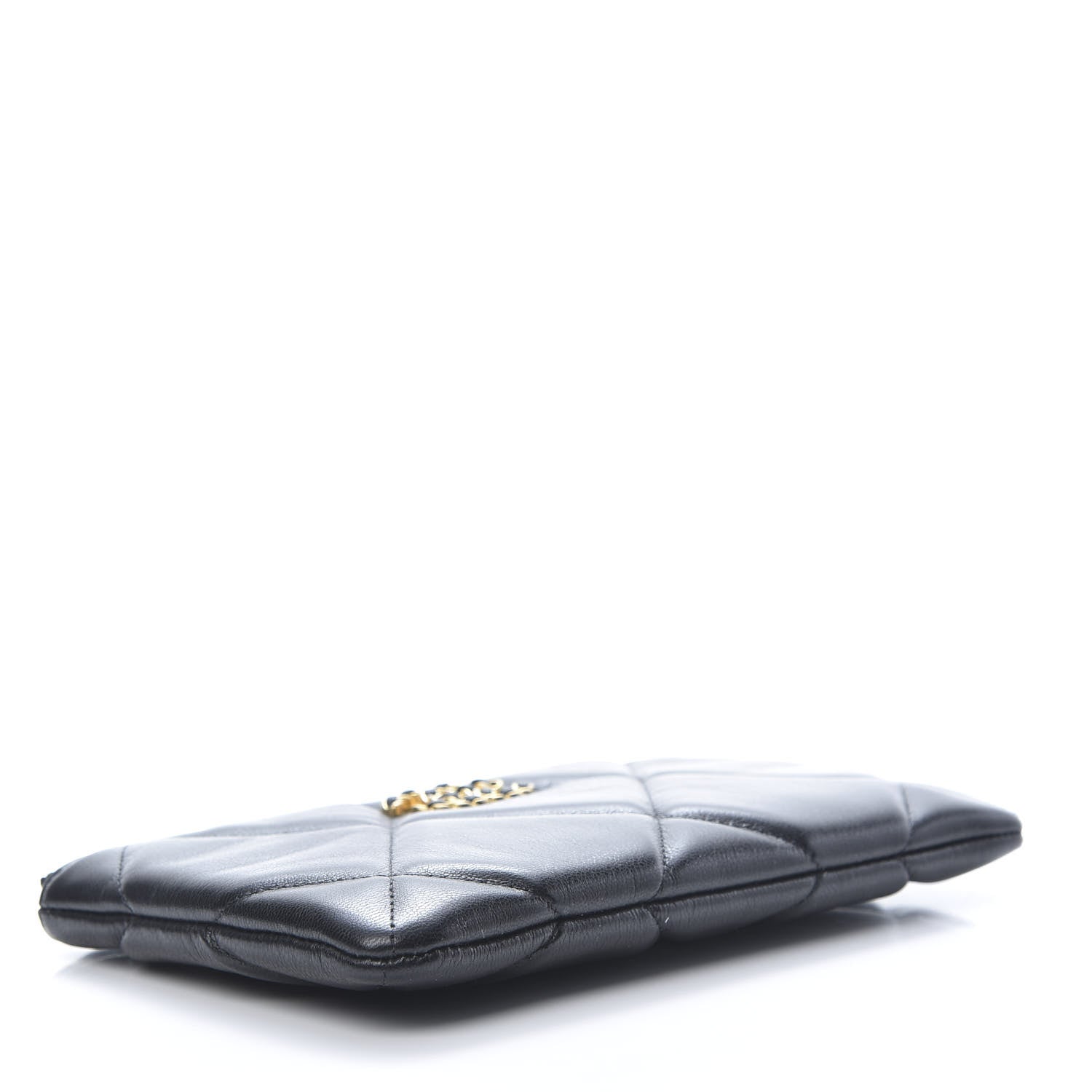 Chanel Shiny Goatskin Quilted 19 Cosmetic Case Black 4 of 8
