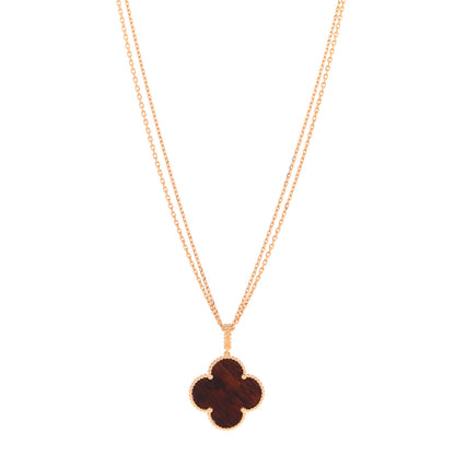 Van Cleef & Arpels 18K Rose Gold Letterwood Magic Alhambra Long Necklace 1 of 6