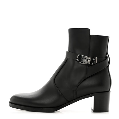 Hermes Calfskin Frenchie 50 Ankle Boots 38.5 Black 1 of 8