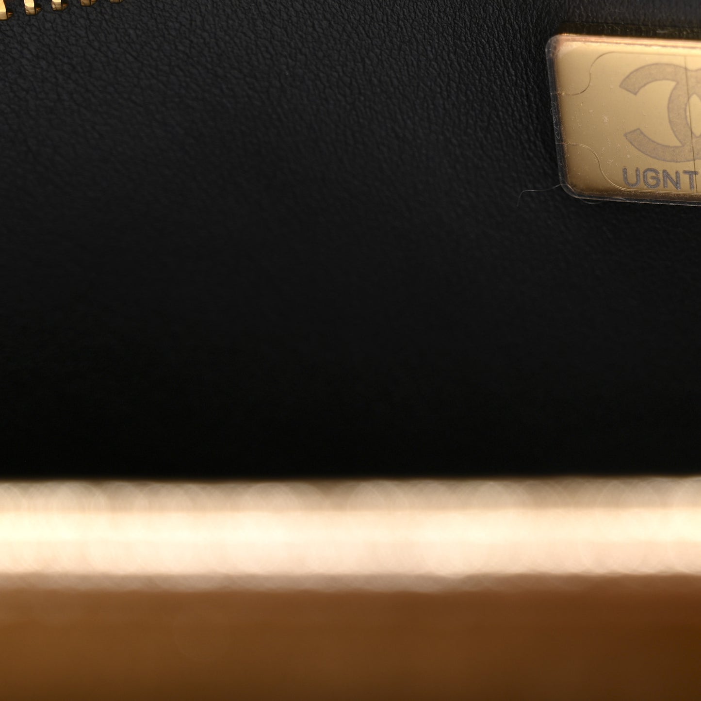 Iridescent Calfskin Quilted Crystal Chain Flap Clutch  Gold