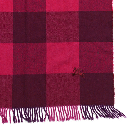 Burberry Wool Check Fringe Scarf Garnet Pink 2 of 3