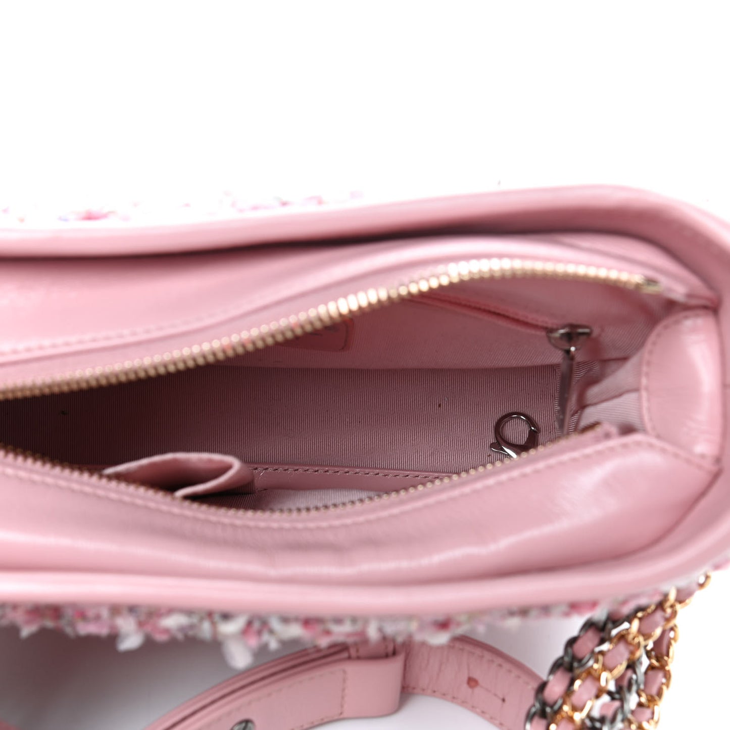 Tweed Calfskin Small Gabrielle Hobo Light Pink