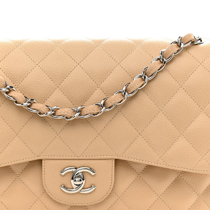 Chanel Caviar Quilted Jumbo Double Flap Light Beige 8 of 12