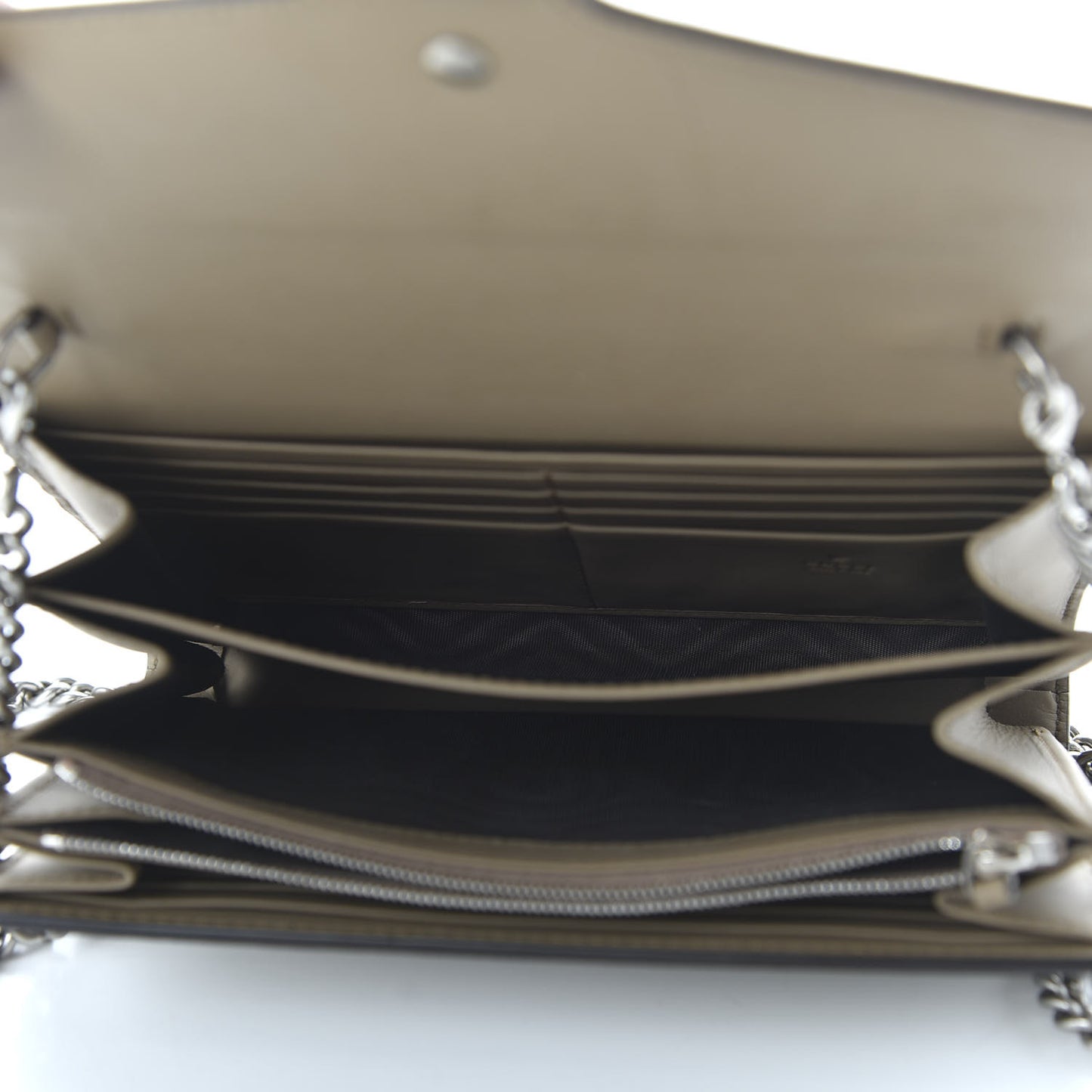 GG Supreme Monogram Mini Dionysus Chain Wallet Beige Taupe