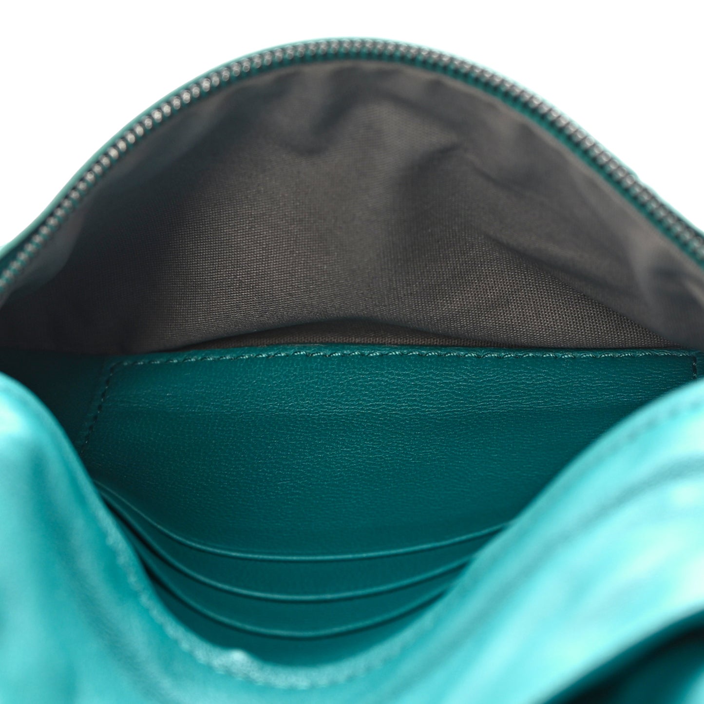 Nappa Intrecciato Small Chain Crossbody Teal