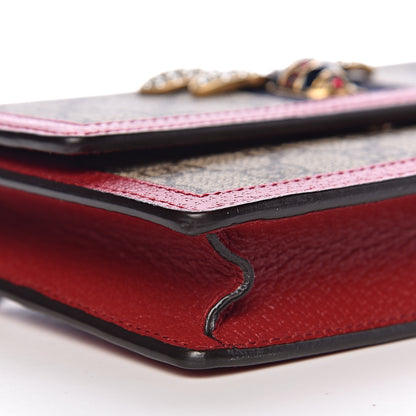 Gucci GG Supreme Monogram Web Queen Margaret Chain Wallet Red 8 of 11