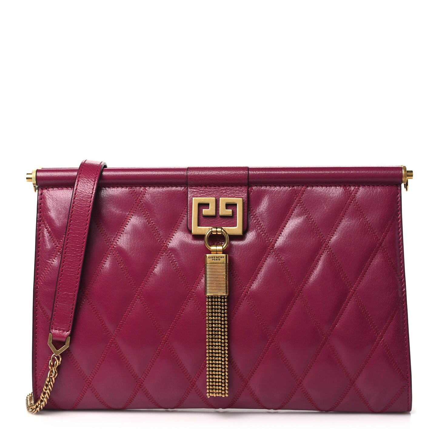 Goatskin Quilted Medium Gem Bag Orchid Purple