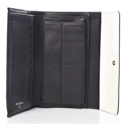 Chanel Calfskin Diamond Stitched Long Flap Wallet White 5 of 8
