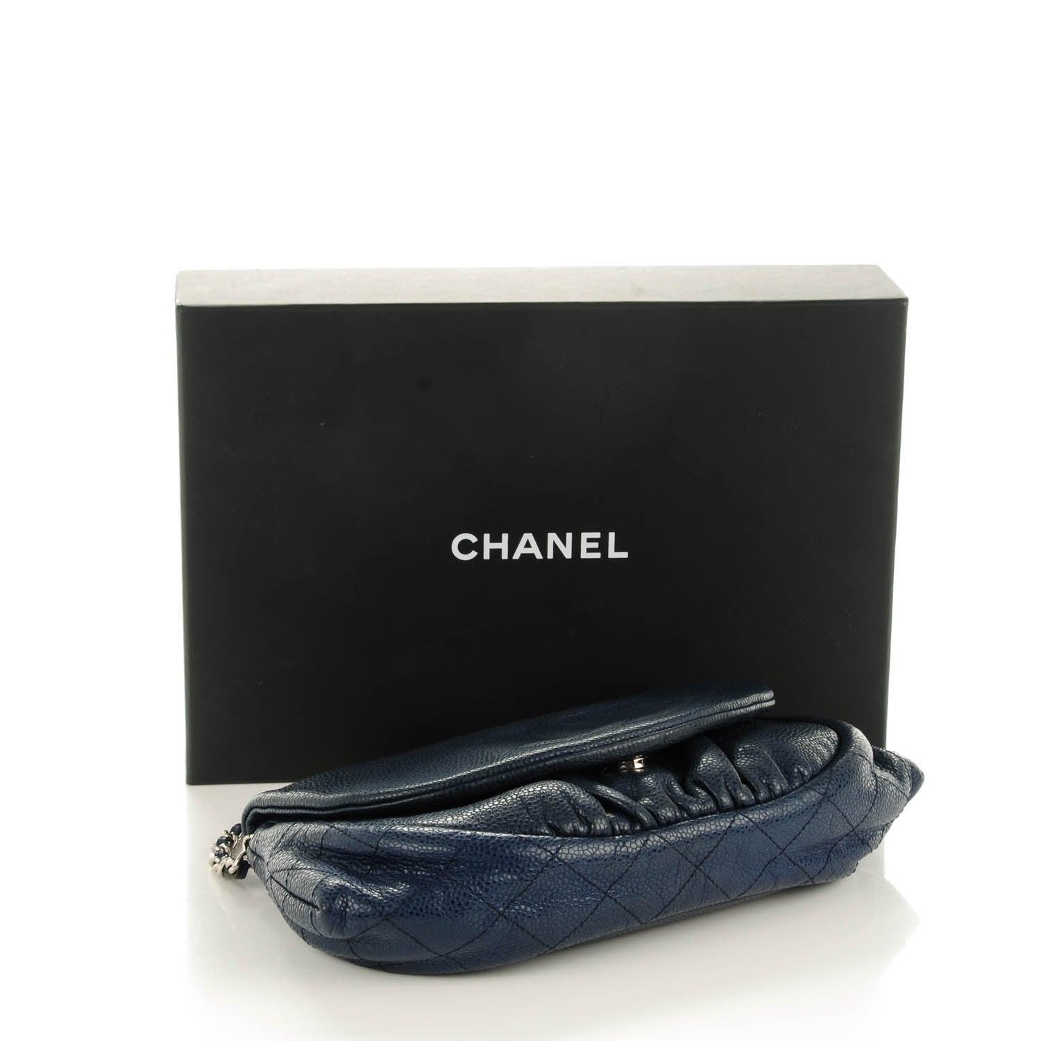 Chanel Caviar Half Moon Wallet On Chain WOC Dark Blue 4 of 8