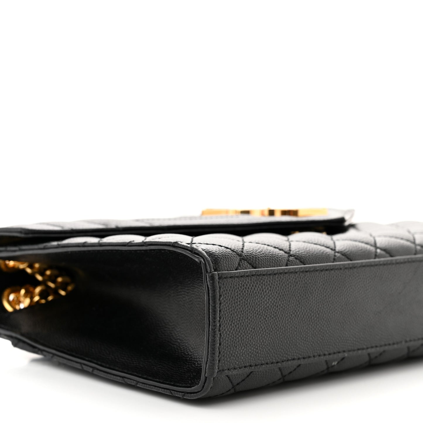 Grain De Poudre Textured Mixed Matelasse Triquilt Medium Monogram Satchel Black