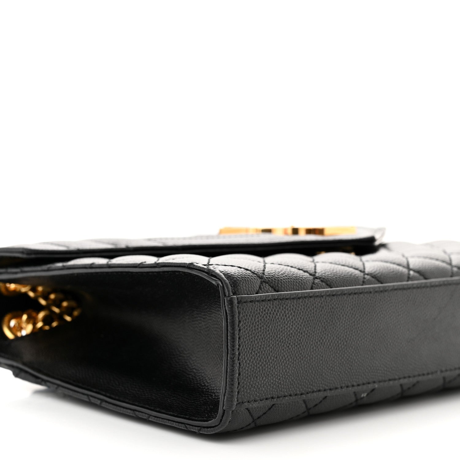 Saint Laurent Grain De Poudre Textured Mixed Matelasse Triquilt Medium Monogram Satchel Black 9 of 11