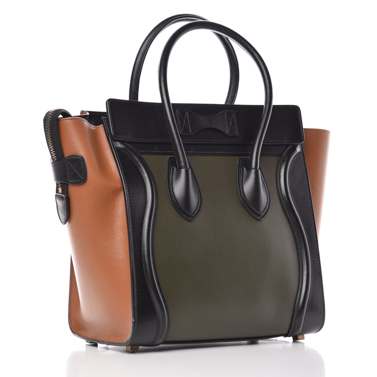 Celine Smooth Calfskin Micro Tri-Color Luggage Khaki 3 of 14