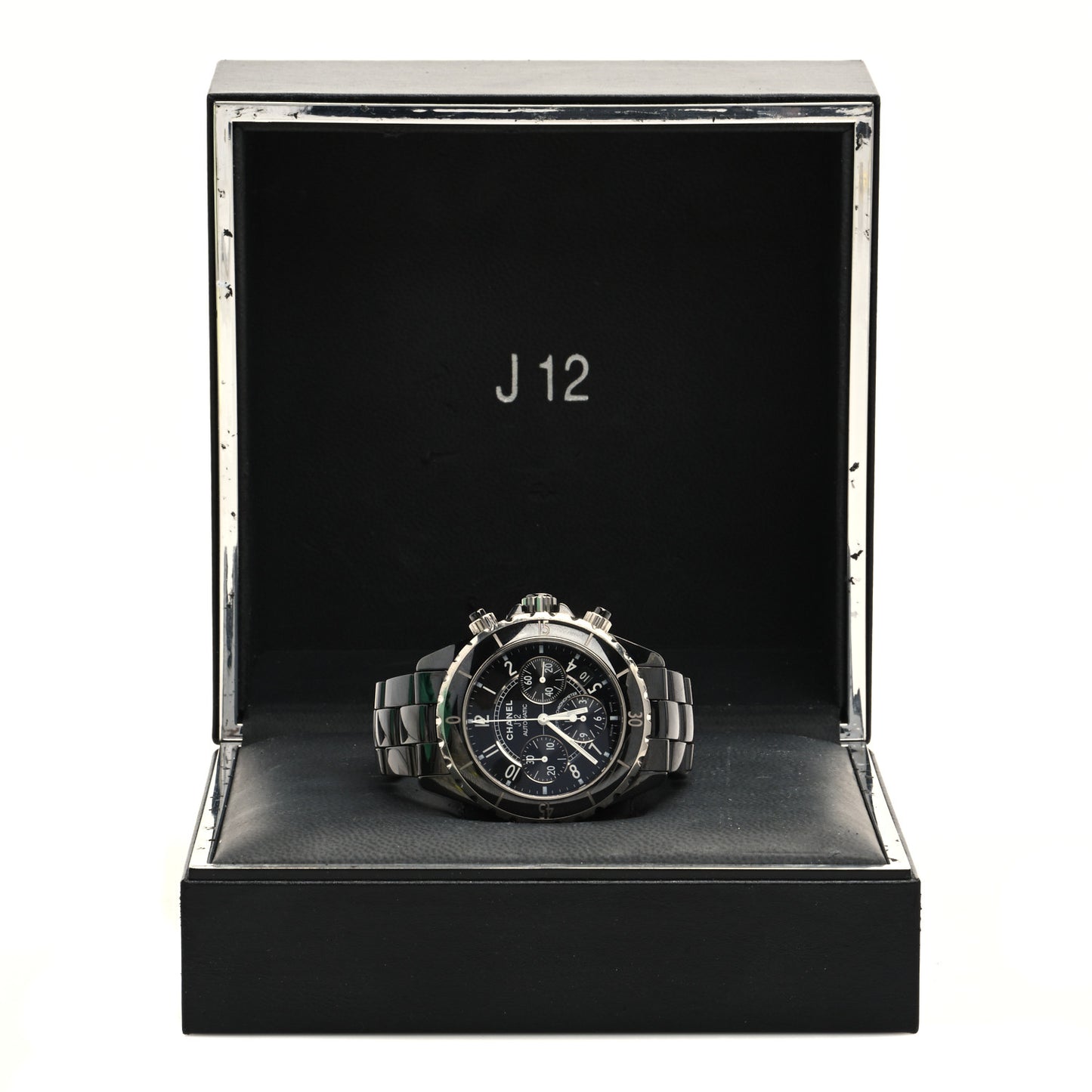 Stainless Steel Ceramic 41mm J12 Chronograph Automatic Watch Black