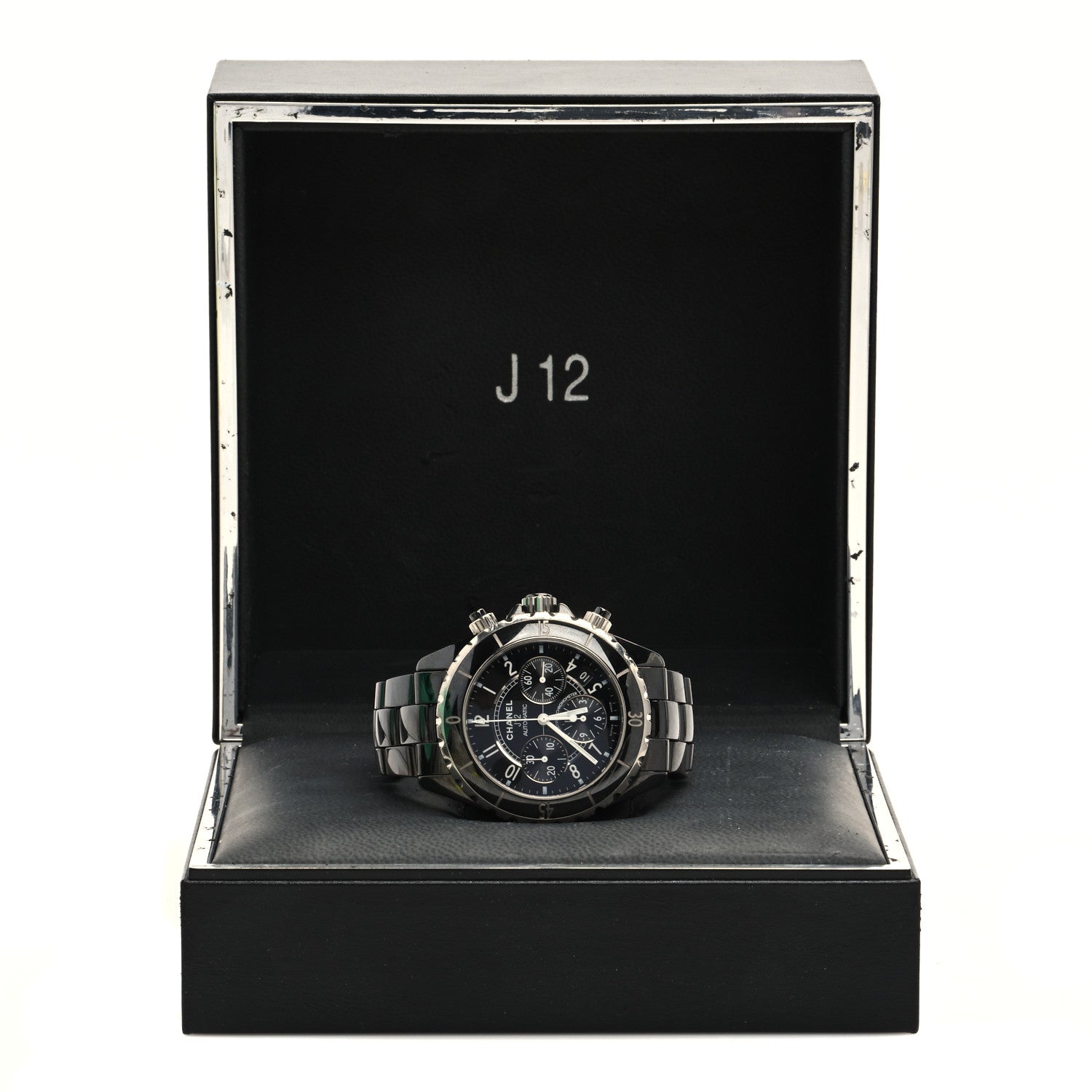 Chanel Stainless Steel Ceramic 41mm J12 Chronograph Automatic Watch Black 5 of 5