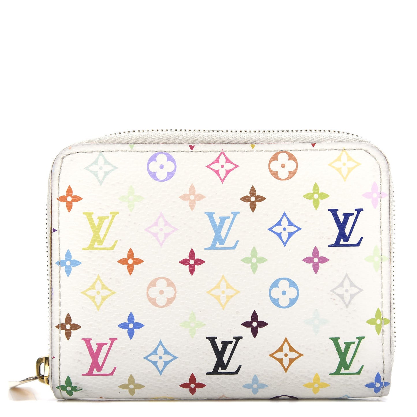 Monogram Multicolor Zippy Coin Purse Wallet White Litchi