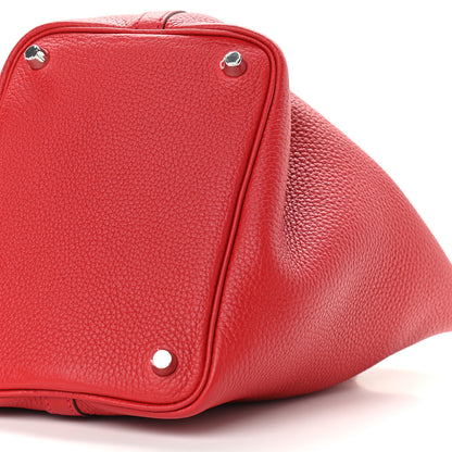 Hermes Taurillon Clemence Picotin Lock 18 PM Rouge Casaque 9 of 9